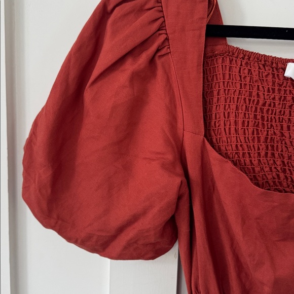 Tuckernuck ASTR THE LABEL Angeles Cutout Linen Blend Midi Dress Size L - Picture 5 of 14